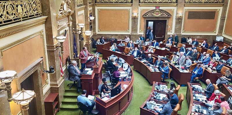 President Bruce Anderson with Speaker of the House Schultz from Gallery